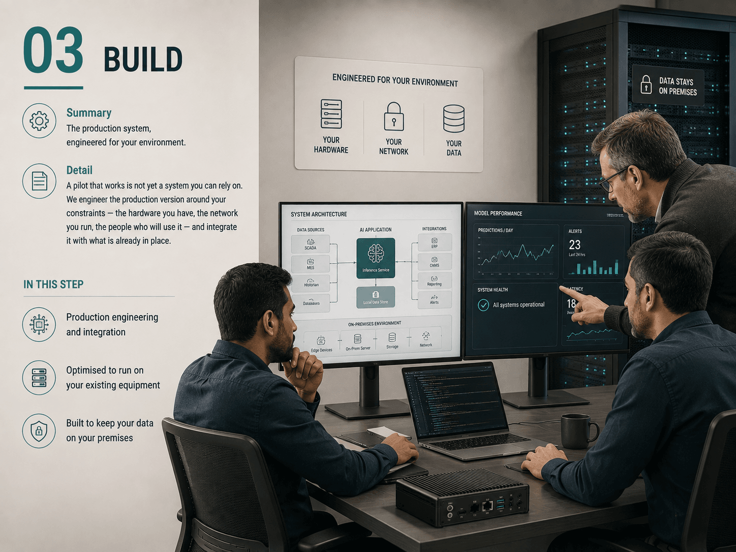 Build — production system engineered for the client environment